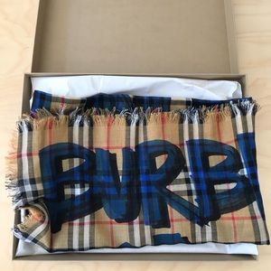 Burberry graffiti print scarf
